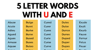 515 exles of 5 letter words with u