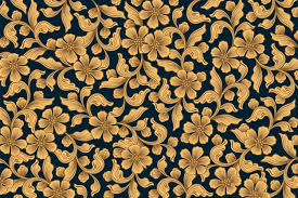 Golden Ornamental Fl Wallpaper
