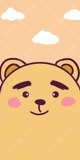 cute big bear cartoon mobile wallpaper