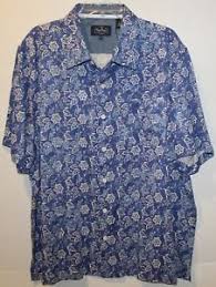 Details About Nat Nast Mens Faded Blue Flora 100 Silk S S Button Front Shirt Nwt 155 Size Xl
