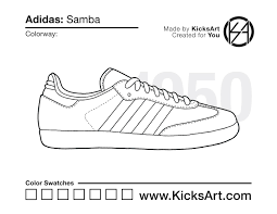 Fashion coloring pages, shoes coloring pages |. Adidas Samba Sneaker Coloring Pages Created By Kicksart