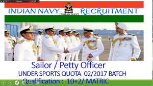 latest 12th p govt job indian navy all india vacancy sailor petty officer sports a
