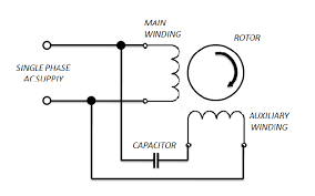 winding connection with the capacitor
