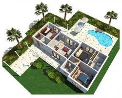 top inspiration 3d floor plan with pool