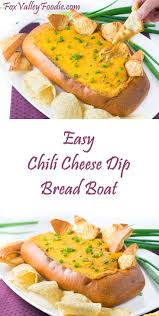 easy chili cheese dip bread boat fox