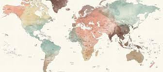 World Map Art Canvas Prints Wall Art