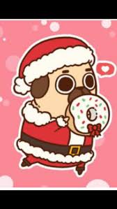 christmas puglie cute dog doughnut