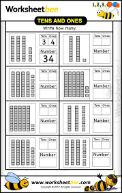 Free interactive exercises to practice online or download as pdf to print. Tens And Ones Worksheet Printable Worksheet Bee