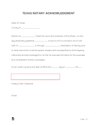 free texas notary acknowledgment form