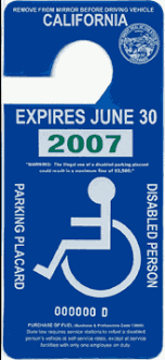 handicap placards on cars