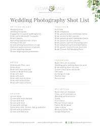 wedding photography shot list cedar