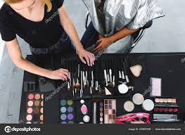 tabletop makeup equipment stock photo