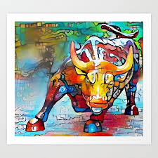 Wall Street Bull Art Print By Siwabudda