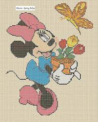 Cross Stitch Chart Minnie Mouse Spring Tulips