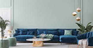 Home Interior Mockup With Blue Sofa