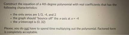 equation of a 4th degree polynomial