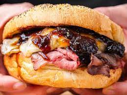 hot roast beef sandwiches with onion