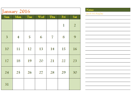 2016 Calendar Template Templates For Microsoft Word