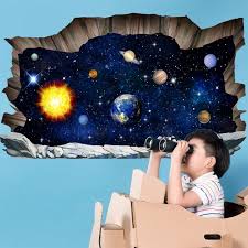 3d outer e planets wall stickers