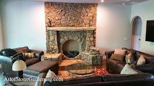 Unique Stone Circular Fireplace Home