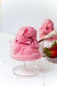 homemade strawberry ice cream with