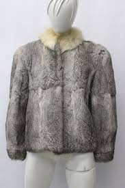 Scrap Item Gray Rabbit Fur Coat Jacket