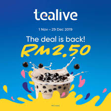 During the campaign, customers can purchase their favourite tealive beverages for only rm2.50, exclusively for those who pay with the touch 'n go ewallet app. å¤§é©¬tealiveæŽ¨å‡ºå¤§ä¼˜æƒ  é¥®æ–™åªéœ€rm2 50 èµ¶å¿«çº¦æœ‹å‹åŽ»å–ä¸€æ¯å§ Redchili21