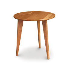 Cherry Round End Table With Wood Legs