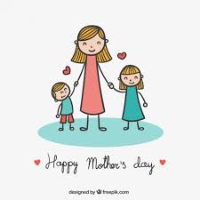 Cute Drawing For Mothers Day Vector Free Download