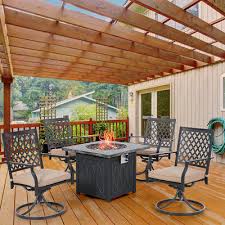 Patio Dining Set With Firepit Table