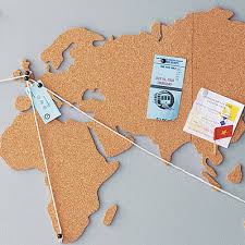 World Map Cork Pinboard Bundle By