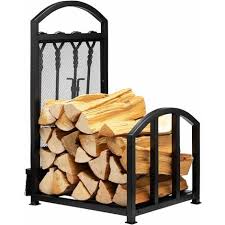 Log Rack With 4 Fire Pit Tools