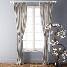 modern linen curtains 3d model 20