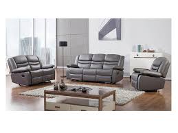 modern 3pcs dark grey faux leather sofa