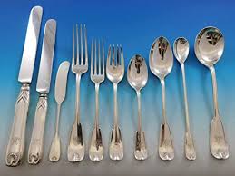 Old maryland engraved offers a uniquely designed and textured pattern on a simple curved handle with a slim stem. Amazon Com Palm By Tiffany And Co Sterling Silver Flatware Set Dinner Service 286 Pieces Flatware Sets