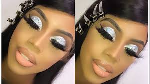 silver glitter glam x cutcrease makeup