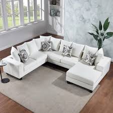 Shaped Sectional Sofa With Chaise