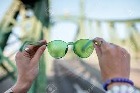 Looking Through The Green Sunglasses On The Liberty Bridge In.. Stock  Photo, Picture And Royalty Free Image. Image 105233815.