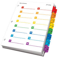 Cardinal Onestep Printable Table Of Contents Dividers 16 Tab