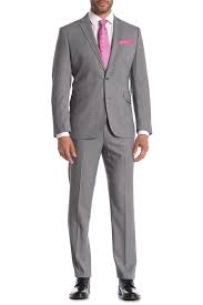 Kenneth Cole Reaction Light Grey Plaid Techni Cole Performance Slim Fit Suit Nordstrom Rack