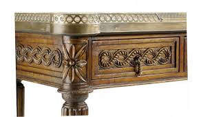 Leather Inlay Console Table Luxury