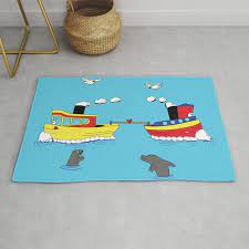 tug boat of war rug by theo86 society6