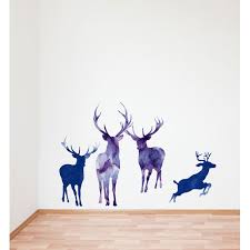 Boy Watercolor Deer Family Wall Decal