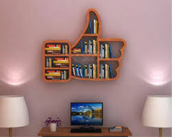 Brown Thumbsup Wall Mounted Book Shelf