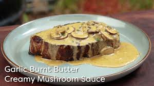 creamy mushroom sauce with steak
