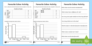Ks1 Favourite Colour Tally And Bar Chart Worksheets