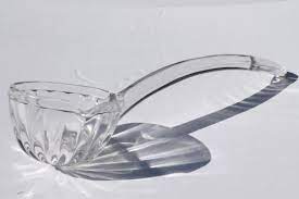 vintage clear glass punch bowl ladle