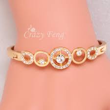 Popular Fashion Women Ladys Rose Gold Color Clear Austrian Crystal Bracelets Bangles Jewelry Gifts Bangle Size Chart Amber Bangle From Super088