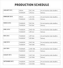 Sample Production Schedule Template 6 Documents In Pdf