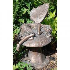 bronze finish sleeping fairy sculpture